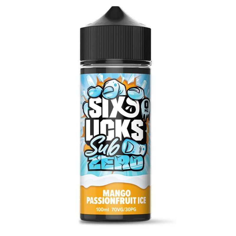 SIX LICKS SUB ZERO - MANGO PASSIONFRUIT ICE - 100ML - SHORTFILL