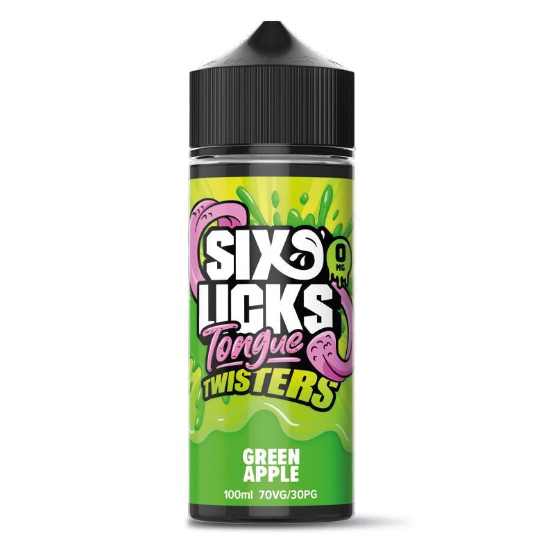 SIX LICKS TONGUE TWISTERS - GREEN APPLE - 100ML - SHORTFILL