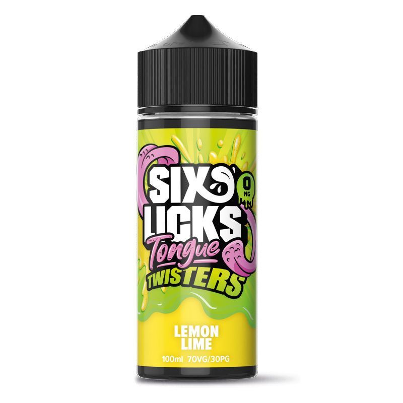 SIX LICKS TONGUE TWISTERS - LEMON LIME - 100ML - SHORTFILL