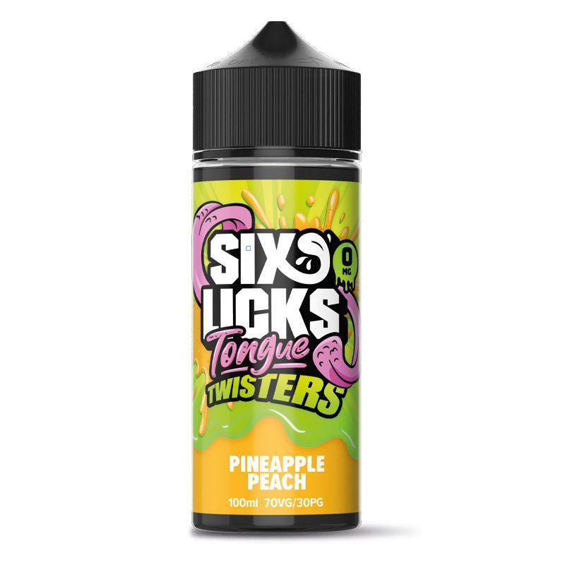 SIX LICKS TONGUE TWISTERS - PINEAPPLE PEACH - 100ML - SHORTFILL