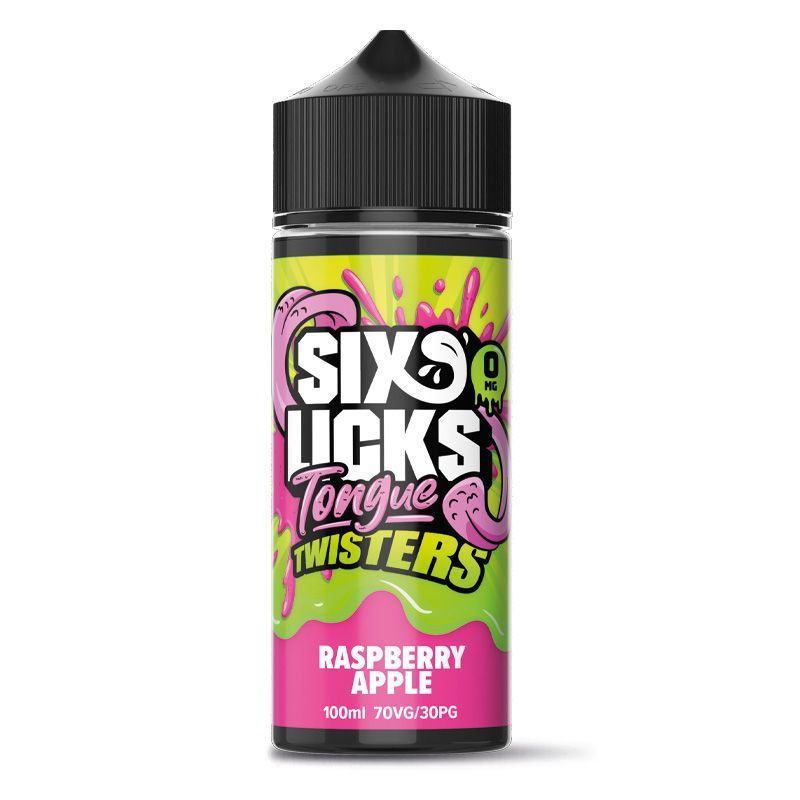 SIX LICKS TONGUE TWISTERS - RASPBERRY APPLE - 100ML - SHORTFILL