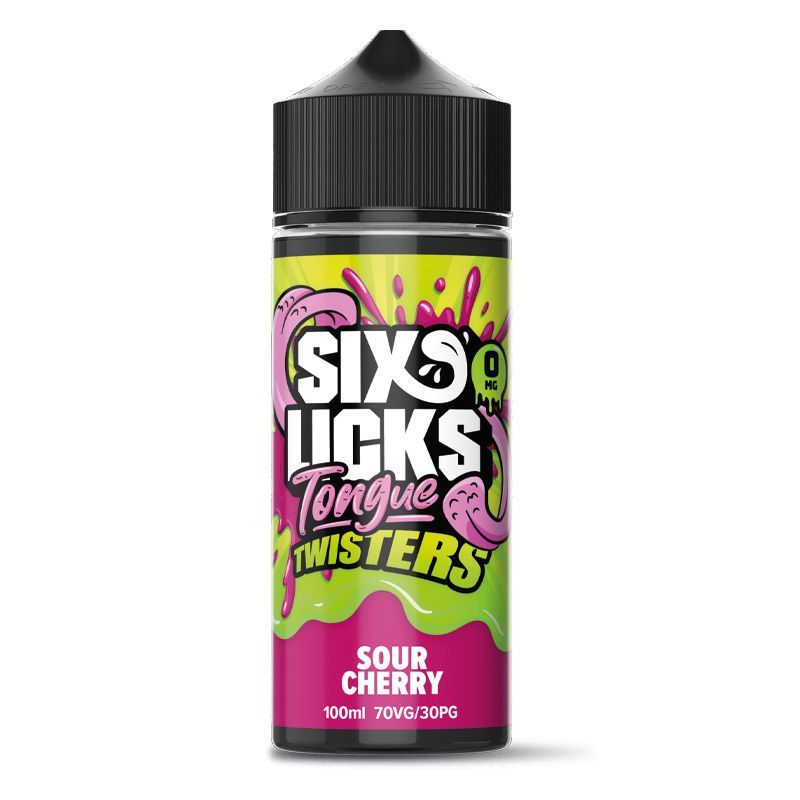 SIX LICKS TONGUE TWISTERS - SOUR CHERRY - 100ML - SHORTFILL