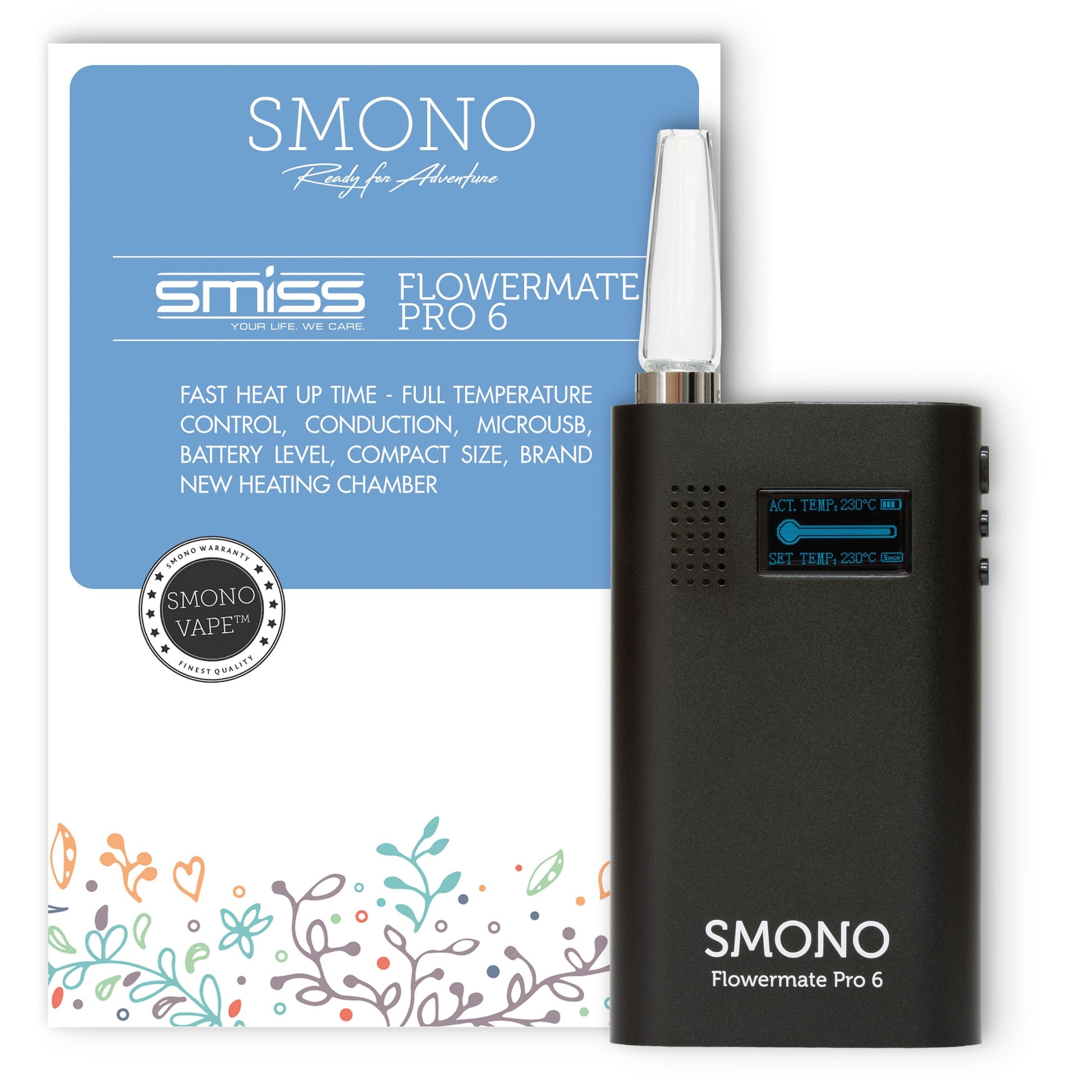 Smono Flowermate Pro 6 Vaporizer Schwarz - Dampfpalast - E-Zigarette Online Kaufen